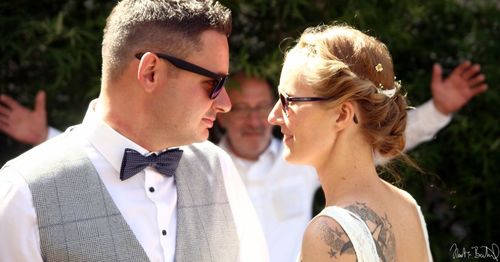 Portrait of young couple outdoors