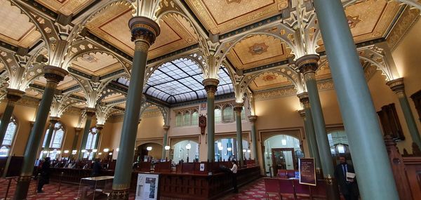 Low angle view of ceiling of building