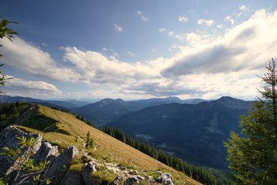 Scenic view of mountains against sky