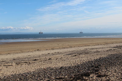 Scenic view of beach against sky