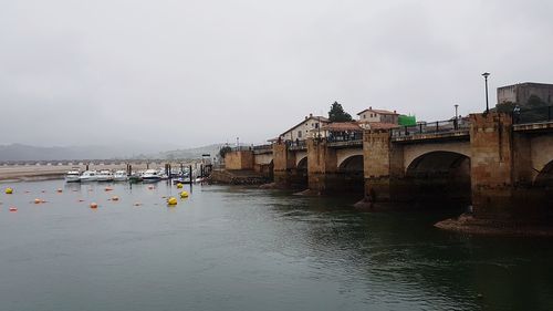 Bridge over river against sky