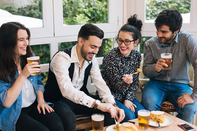 Group of people at restaurant