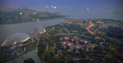 View of illuminated cityscape at night