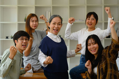 Portrait of business colleagues working in office