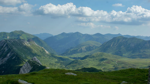 Scenic view of mountains against sky