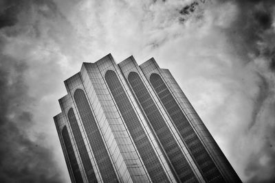 Low angle view of skyscrapers against sky