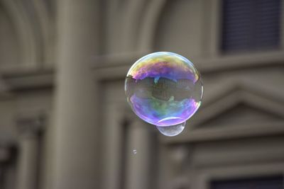 Close-up of bubbles in mid-air