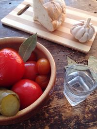 Close-up of food on cutting board