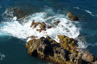 Waves splashing in sea