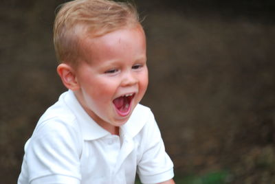 Portrait of cute boy smiling