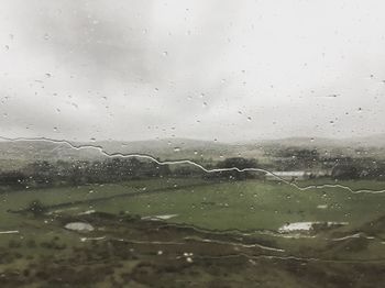 Full frame shot of wet glass window