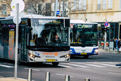 Traffic on road in city