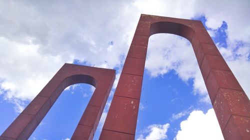 Low angle view of built structure against sky