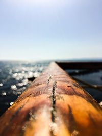 Surface level of pathway against calm sea