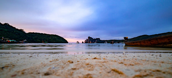 Scenic view of beach against sky