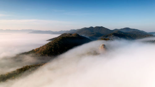 Scenic view of mountains against sky