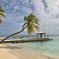 Scenic view of beach against sky