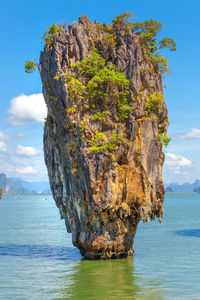 Rock formation in sea