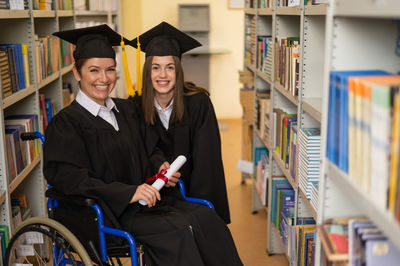 Rear view of students in graduation