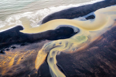 High angle view of sea shore