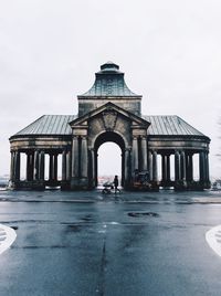 Facade of historic building against sky