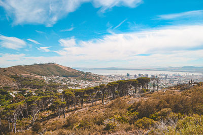 High angle view of landscape against sky