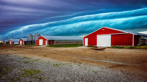 House on field against sky
