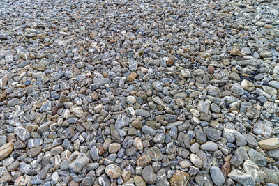 Full frame shot of pebbles on beach