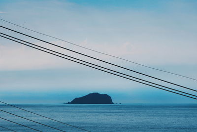 Scenic view of sea against blue sky