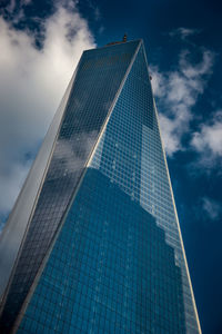 Low angle view of modern building against sky