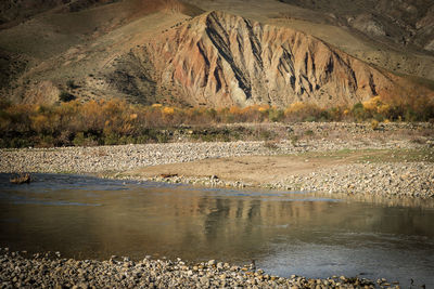 View of river with mountain in background