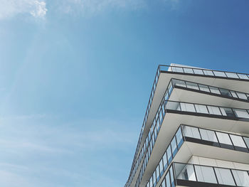 Low angle view of modern building against sky