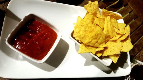 Close-up of served food