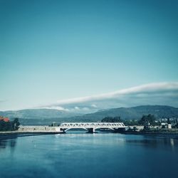 Bridge over river against sky