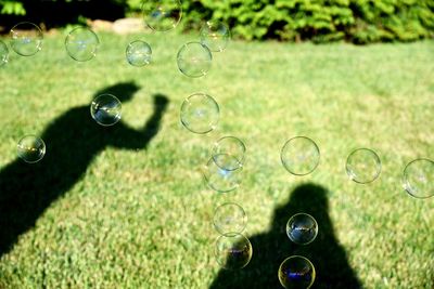 Close-up of bubbles in water