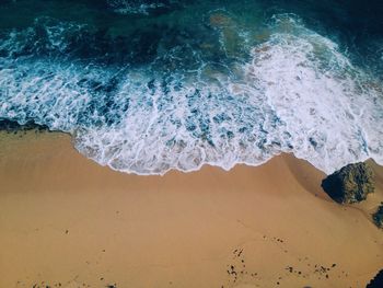 Waves rushing towards shore