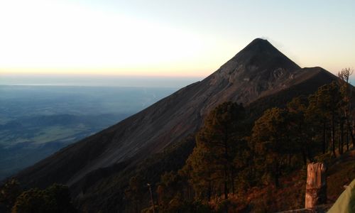 Scenic view of mountains against clear sky