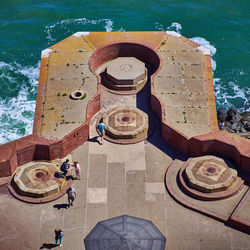 High angle view of fort