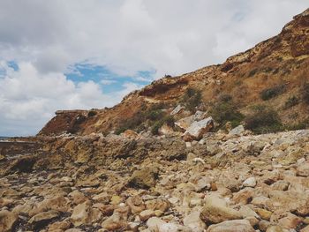 Scenic view of mountain against sky