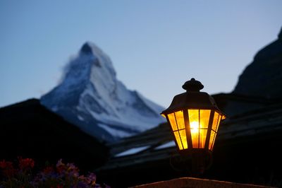 Low angle view of illuminated street light