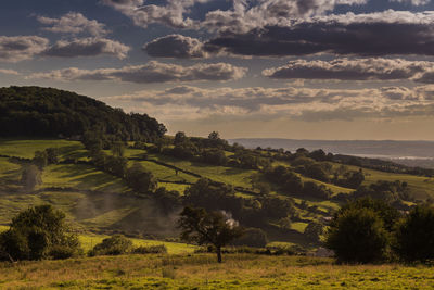 Scenic view of field against sky