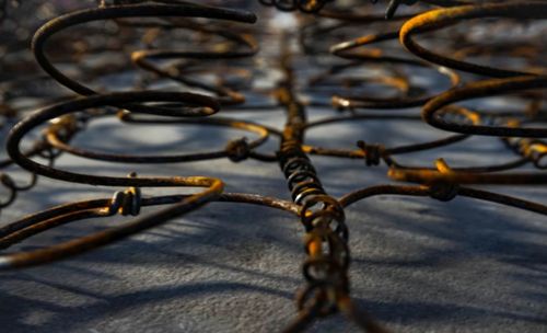 Full frame shot of rusty metal spring