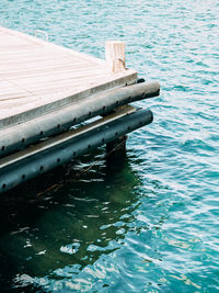 High angle view of pier over sea