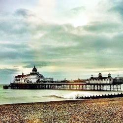 View of sea against cloudy sky