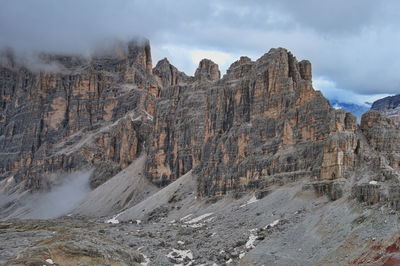 Amazing rocks of dolomite mountains in italy