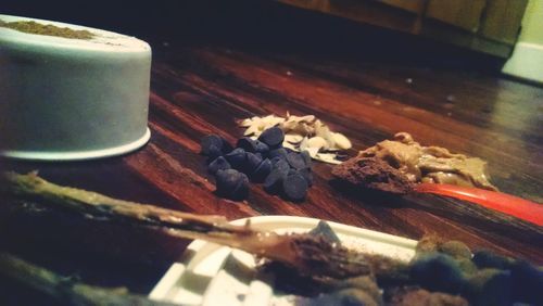 Close-up of food on table