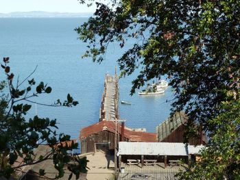 View of tower in city