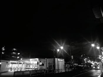 Street light on road at night