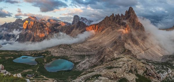 Scenic view of mountains against sky