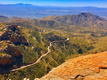Aerial view of landscape against sky